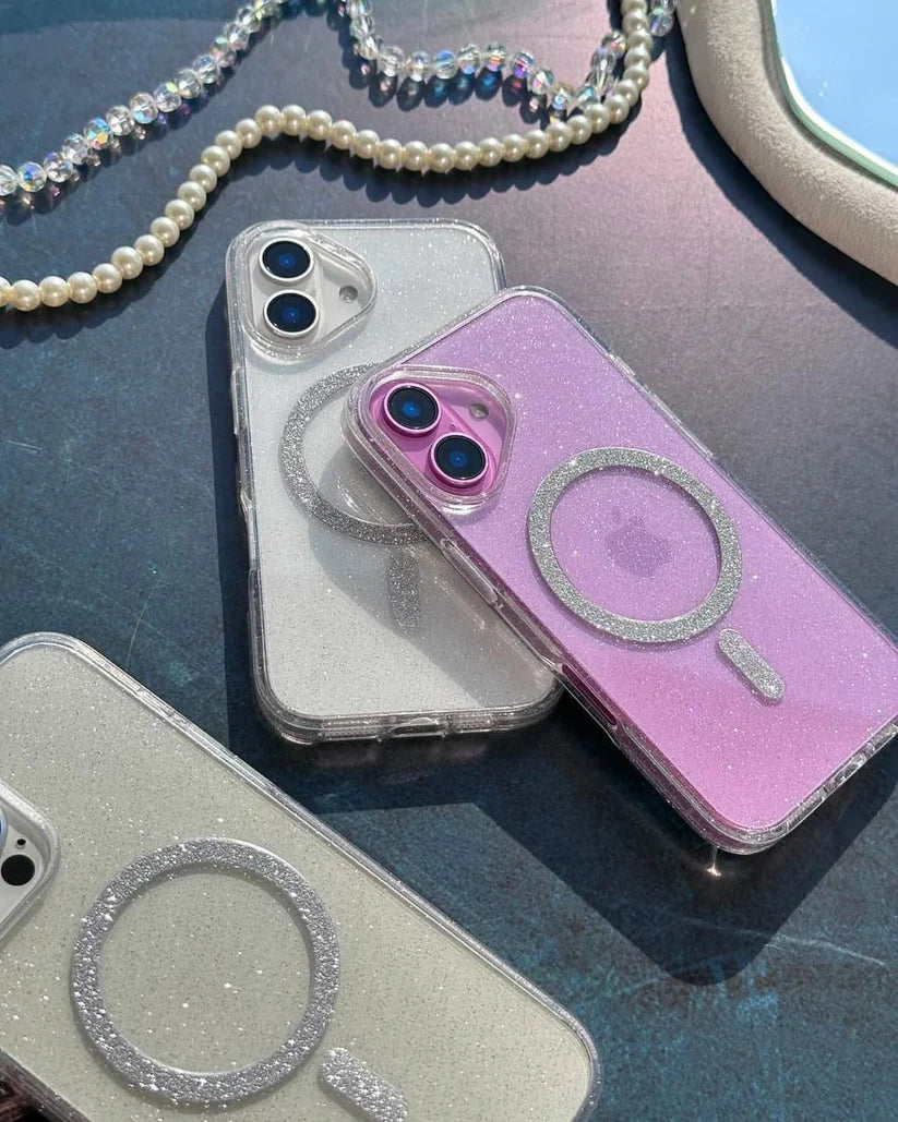 Transparent MagSafe Blingy Shimmer Case With Shimmer Body