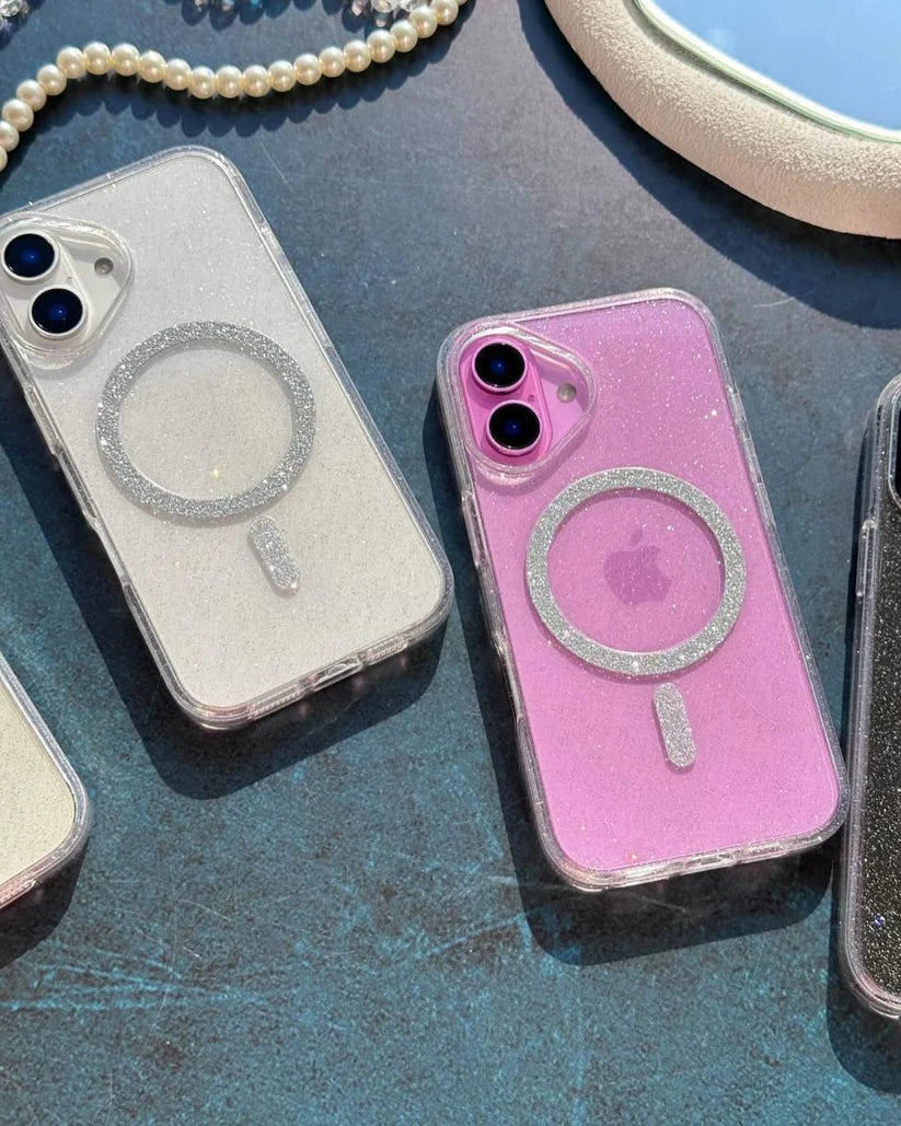 Transparent MagSafe Blingy Shimmer Case With Shimmer Body