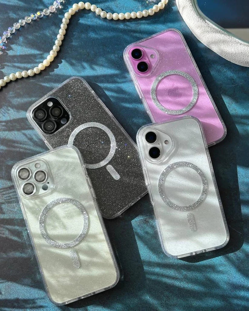 Transparent MagSafe Blingy Shimmer Case With Shimmer Body