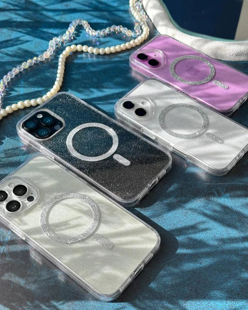 Transparent MagSafe Blingy Shimmer Case With Shimmer Body