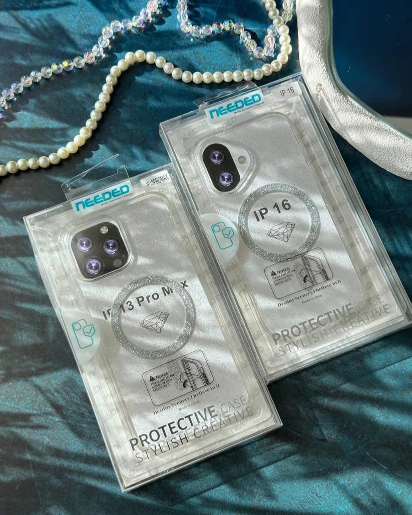 Transparent MagSafe Blingy Shimmer Case With Shimmer Body