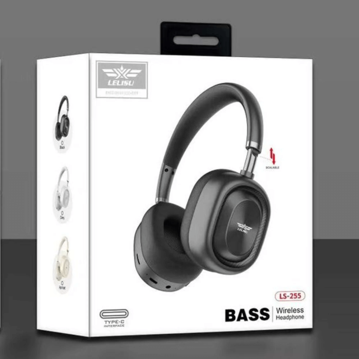 Lelisu LS-255 Bass Wireless Headphones | Bluetooth Over-Ear Headset with Deep Bass & Type-C Fast Charging