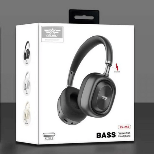 Lelisu LS-255 Bass Wireless Headphones | Bluetooth Over-Ear Headset with Deep Bass & Type-C Fast Charging