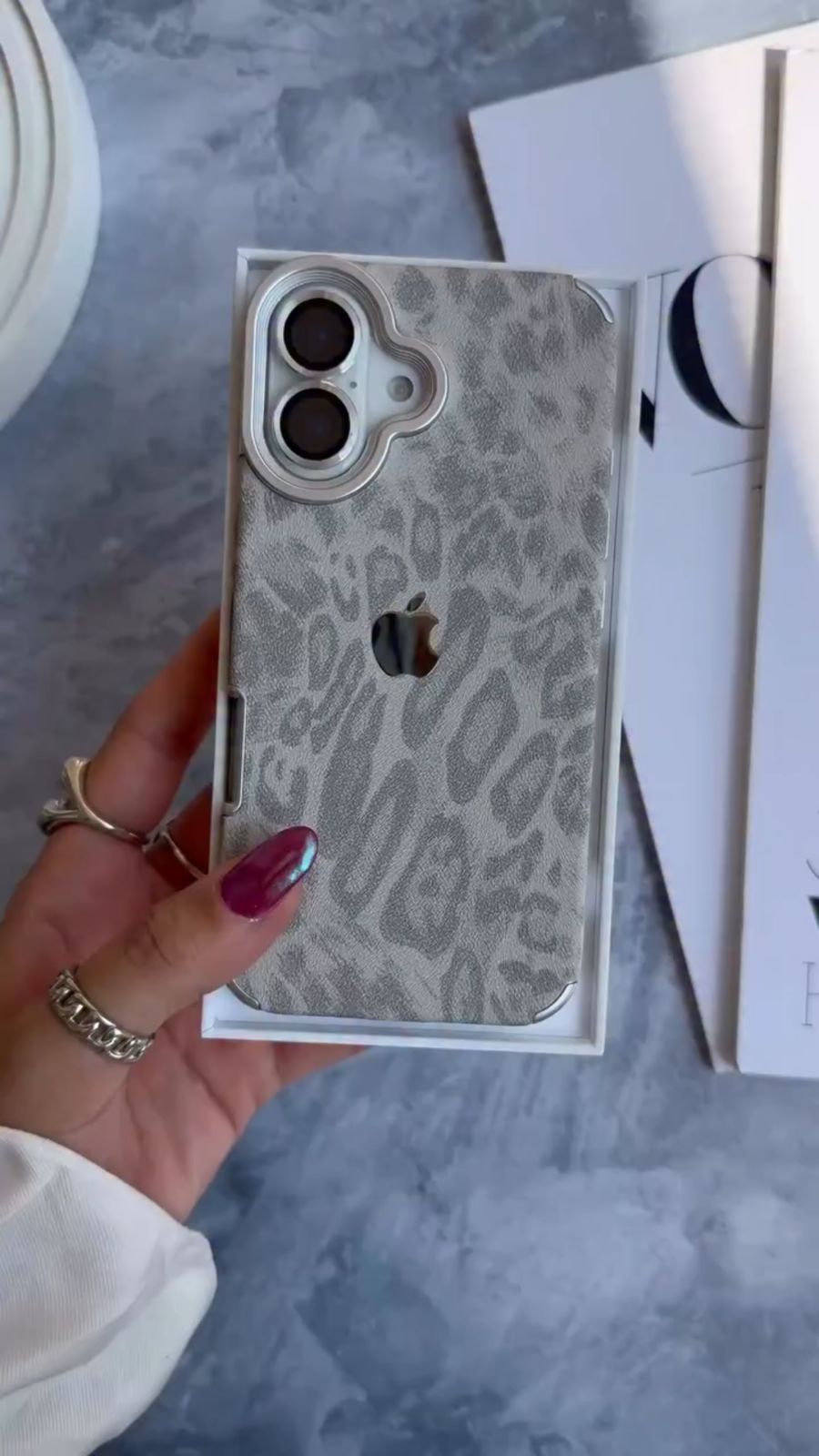Leopard Luxe Case with Apple Logo