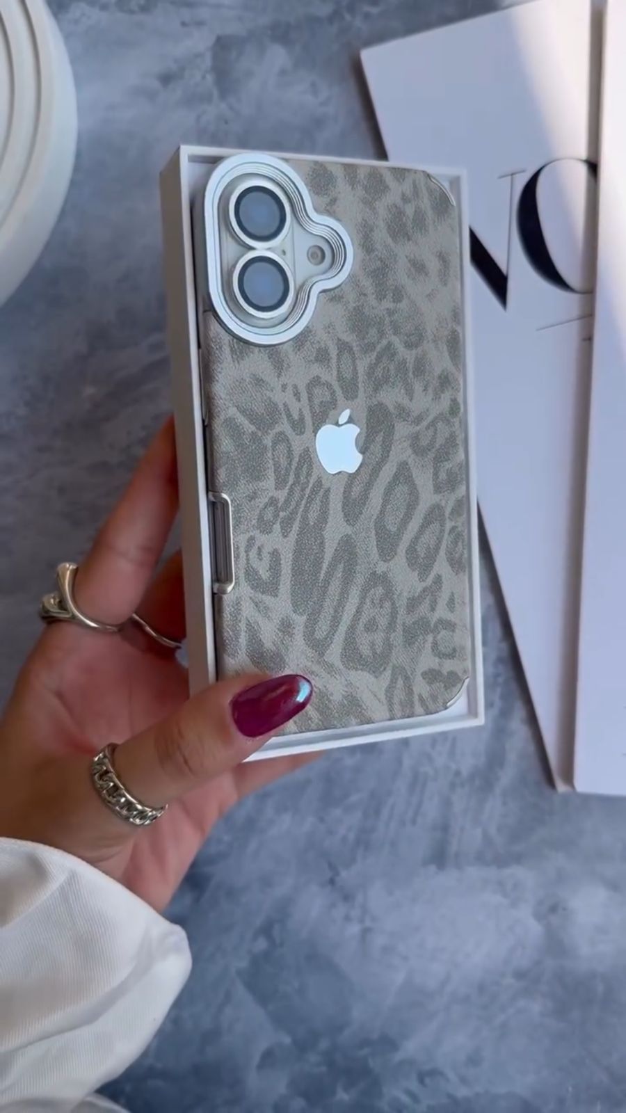 Leopard Luxe Case with Apple Logo