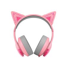 Cat Ear Headphones- Wireless Bluetooth Cat Ear Headphones with Microphone, LED Noise Reduction Cat Gaming Headset for Young People